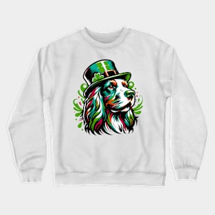 Boykin Spaniel Celebrates Saint Patrick's Day Festively Crewneck Sweatshirt